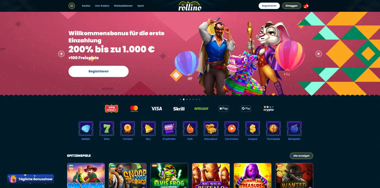 Rollino Casino Startseite